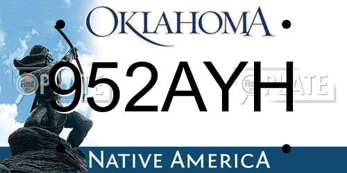 952AYH Oklahoma License Plate