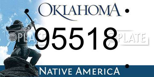 95518 Oklahoma License Plate