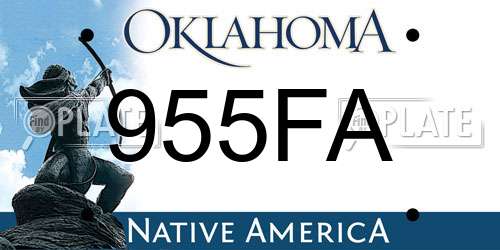 955FA Oklahoma License Plate