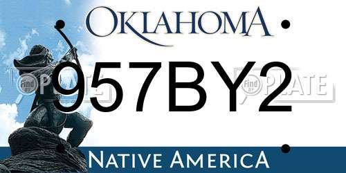 957BY2 Oklahoma License Plate