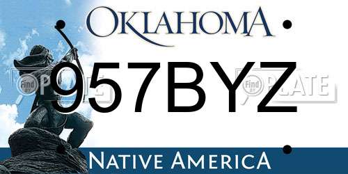 957BYZ Oklahoma License Plate