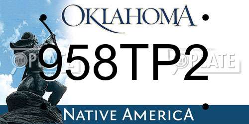 958TP2 Oklahoma License Plate