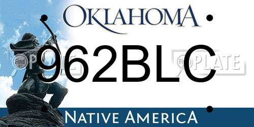 962BLC Oklahoma License Plate
