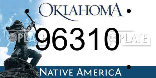 96310 Oklahoma License Plate