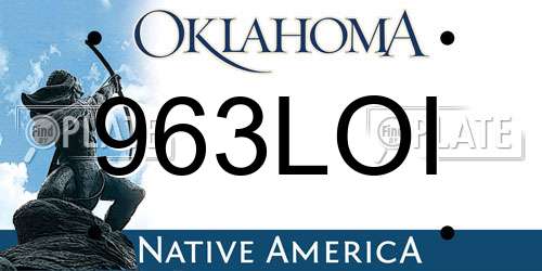 963LOI Oklahoma License Plate