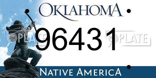 96431 Oklahoma License Plate