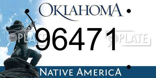 96471 Oklahoma License Plate