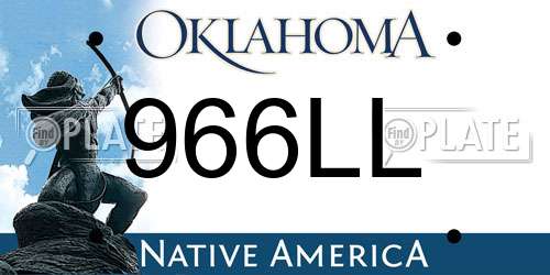 966LL Oklahoma License Plate