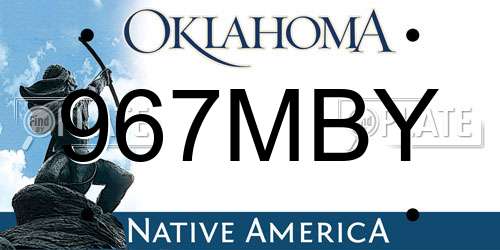 967MBY Oklahoma License Plate
