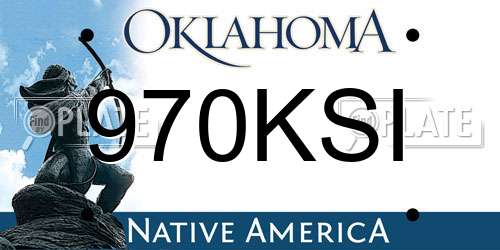 970KSI Oklahoma License Plate