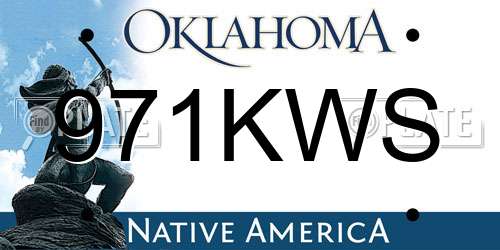 971KWS Oklahoma License Plate