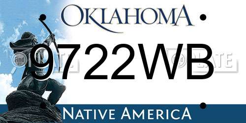 9722WB Oklahoma License Plate