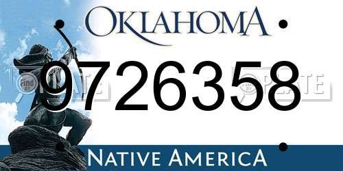 9726358 Oklahoma License Plate