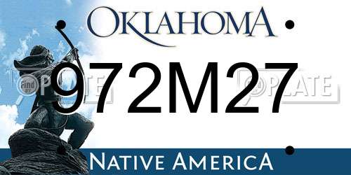 972M27 Oklahoma License Plate