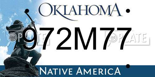 972M77 Oklahoma License Plate