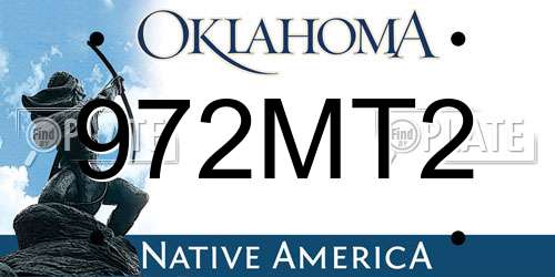 972MT2 Oklahoma License Plate