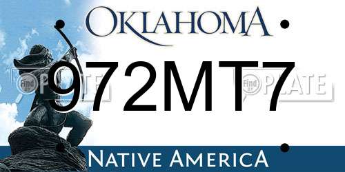 972MT7 Oklahoma License Plate