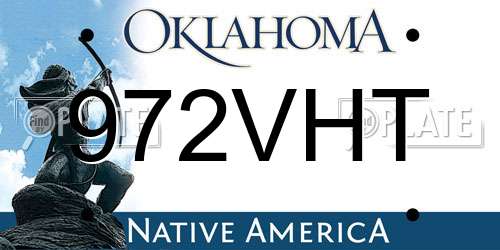 972VHT Oklahoma License Plate