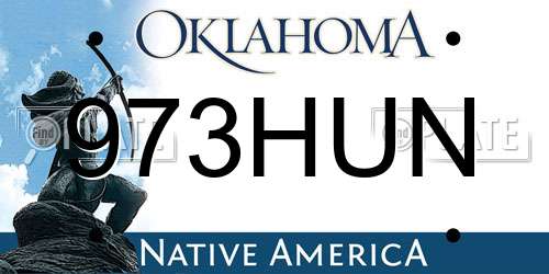 973HUN Oklahoma License Plate