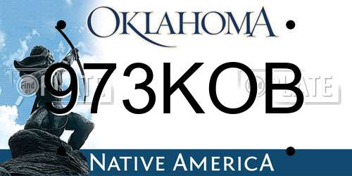 973KOB Oklahoma License Plate