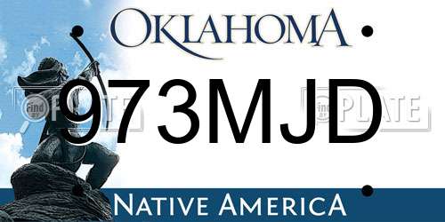 973MJD Oklahoma License Plate