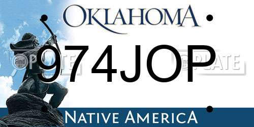 974JOP Oklahoma License Plate