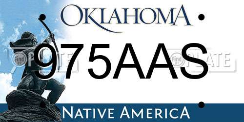 975AAS Oklahoma License Plate