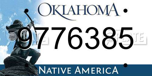 9776385 Oklahoma License Plate