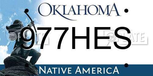 977HES Oklahoma License Plate