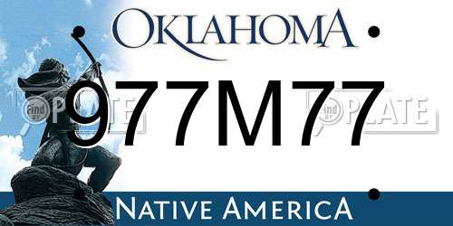 977M77 Oklahoma License Plate