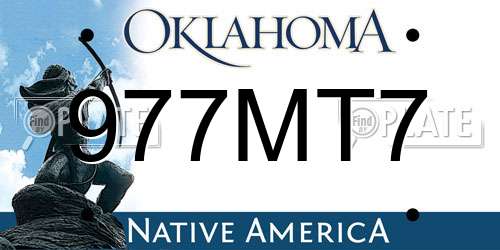 977MT7 Oklahoma License Plate