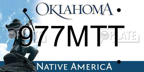 977MTT Oklahoma License Plate