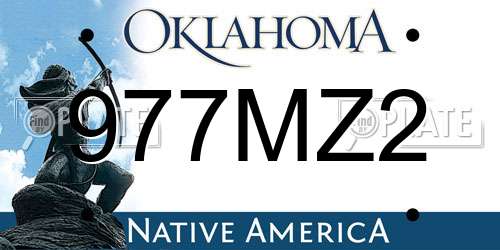 977MZ2 Oklahoma License Plate