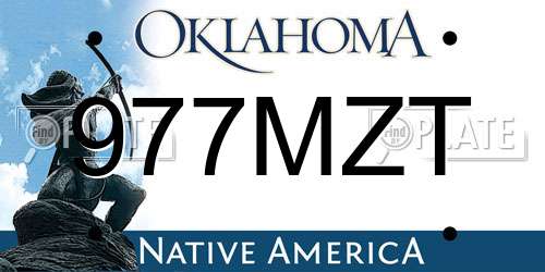 977MZT Oklahoma License Plate