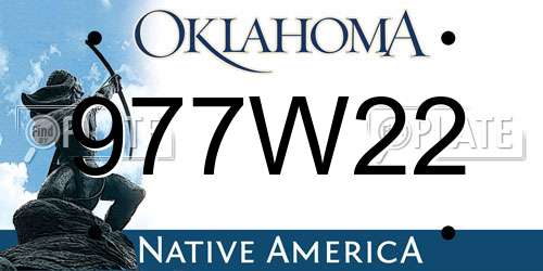 977W22 Oklahoma License Plate