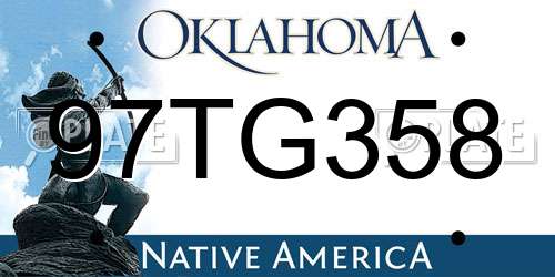 97TG358 Oklahoma License Plate