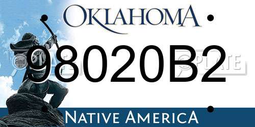98020B2 Oklahoma License Plate