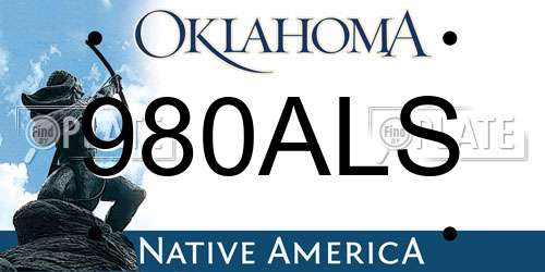 980ALS Oklahoma License Plate