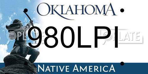 980LPI Oklahoma License Plate