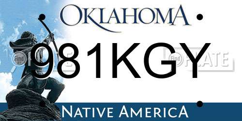 981KGY Oklahoma License Plate