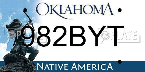 982BYT Oklahoma License Plate