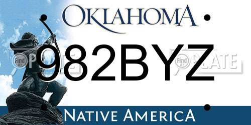 982BYZ Oklahoma License Plate