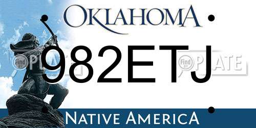 982ETJ Oklahoma License Plate