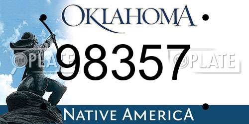 98357 Oklahoma License Plate