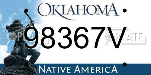 98367V Oklahoma License Plate
