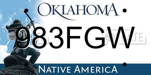 983FGW Oklahoma License Plate