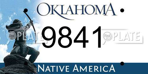 9841 Oklahoma License Plate