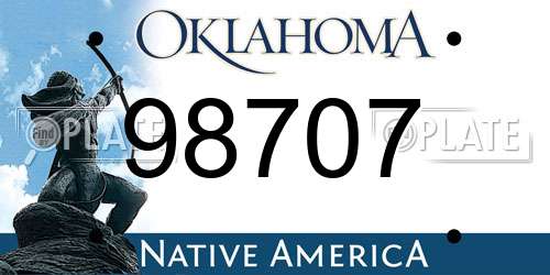 98707 Oklahoma License Plate