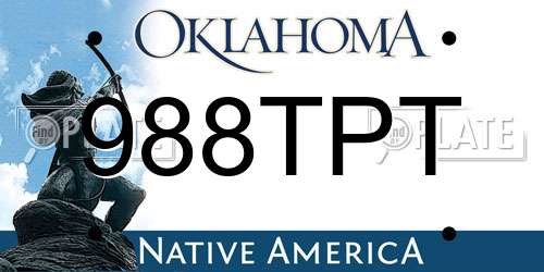 988TPT Oklahoma License Plate