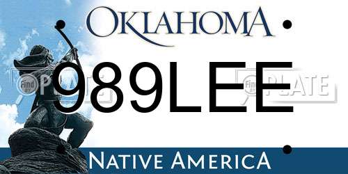 989LEE Oklahoma License Plate